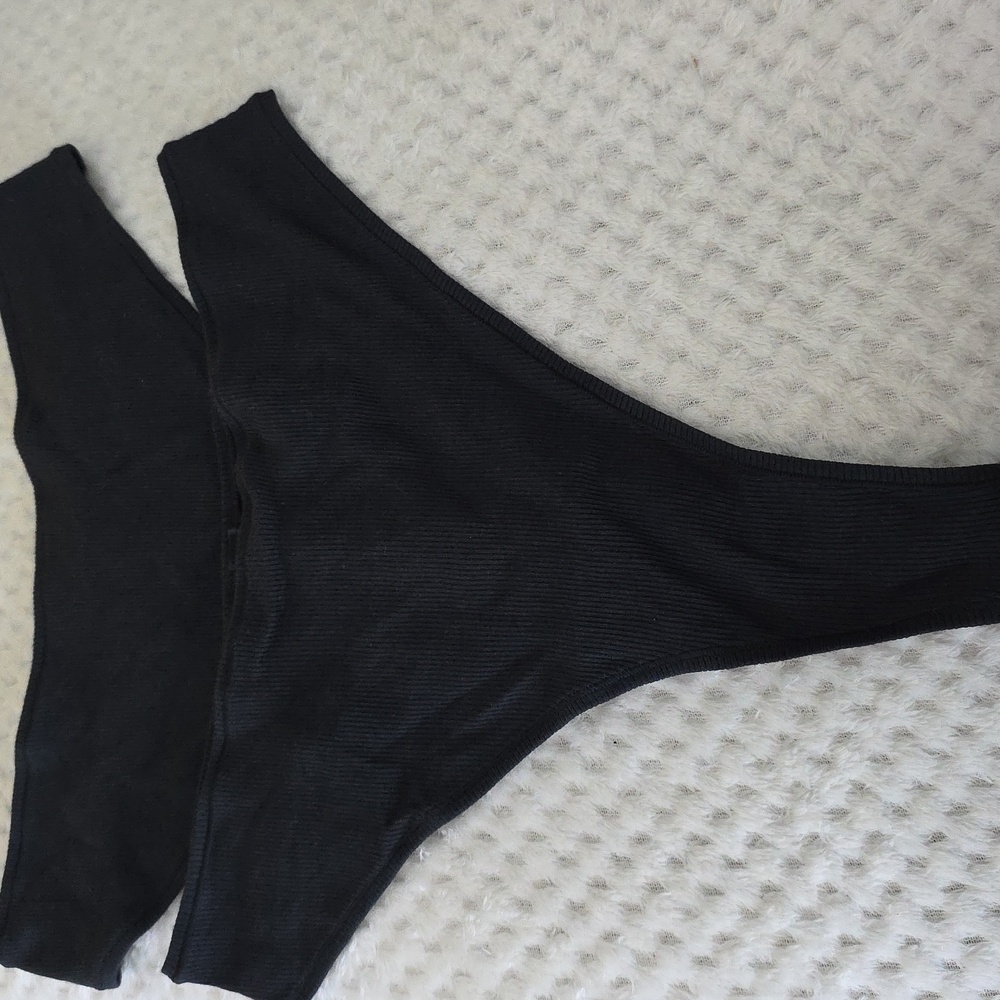 2pcs SKIMS COTTON RIB DIPPED THONG/NWT/ 4X/ SOOT
